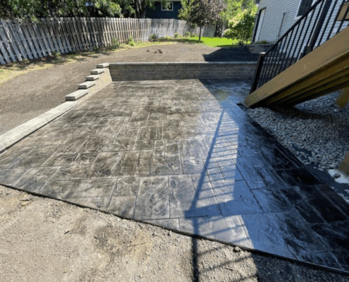 Patios and Walkways - Stamped stained concrete patio
